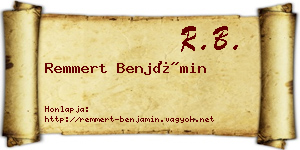 Remmert Benjámin névjegykártya